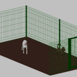 Modulo Aggiuntivo cm 200x400x102h per Recinto-Box Modulare per Cani in Ferro Zincato e Verniciato Verde-con Pali a Interrare