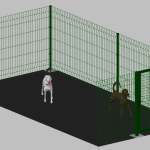 Modulo Aggiuntivo cm 200x400x102h per Recinto-Box Modulare per Cani in Ferro Zincato e Verniciato Verde-con Pali a Tassellare