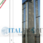 Piantana a Tassellare - Profilo 60X7mm - H  2045 mm - per Recinzione Modulare Grigliato Classic