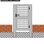 CANCELLO PEDONALE IN GRIGLIATO CLASSIC  ZINCATO A CALDO - MISURA:cm 120x200 h