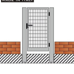 CANCELLO PEDONALE IN GRIGLIATO CLASSIC  ZINCATO A CALDO - MISURA:cm 100x180 h