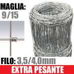 50mt-Rotolo Rete Metallica Pastorale Zincata-Tipo Extra-Pesante- a Maglia Annodata- H 120 cm
