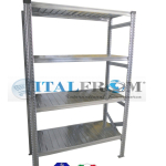 MODULO INIZIALE - scaffalatura da magazzino zincata H 200 cm , L 120 cm ,  PROF. 50 cm , con 4 ripiani , PORTATA OGNUNO 205 Kg