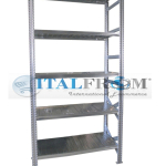 MODULO INIZIALE - scaffalatura da magazzino zincata H 300 cm , L 150 cm ,  PROF. 40 cm , con 5 ripiani , PORTATA OGNUNO 145 Kg