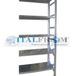 z MODULO CONTINUATIVO- scaffalatura da magazzino zincata H 300 cm , L 90 cm , PROF.40 cm , con 5 ripiani ,PORTATA OGNUNO 235 Kg