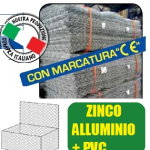 CONF. 50 PZ  GABBIONE A SCATOLA-RETE METALLICA PARAMASSI-ZINCO ALLUMINIO+PVC