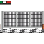 Cancello Scorrevole in Grigliato Classic  Zincato a Caldo - Misura:cm 600x150 h