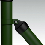 Saetta Tonda in Ferro Zincato e Plastificato Verde (Diam: 34mm) Completa di Collare (Altezza 150 cm)