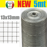 5mt-ROTOLO RETE METALLICA-MINI ZINCATA-MAGLIA:mm13X13 -FILO:mm1,0 - H 100 cm