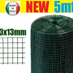 5mt-ROTOLO RETE METALLICA-MINI ZINCATA PLASTIFICATA-MAGLIA:mm13X13 -FILO:mm1,3 - H 50 cm
