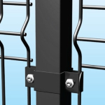 Palo Tubolare Quadro Antracite 50X50mm -  Altezza Palo 130 cm - Completo di 3 Collari per Fissaggio