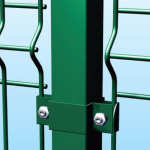 Palo Tubolare Quadro Verde 50X50mm -  Altezza Palo 200 cm - Completo di 3 Collari per Fissaggio