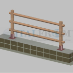 Staccionata Steccato in Legno di Pino con 3 Fori (Misure:L 150cm x H 100cm)  Modulo Iniziale