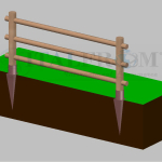 Staccionata Steccato in Legno di Pino con 3 Fori(Misure: L 200cm x H 100cm)  Modulo Iniziale
