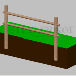 Staccionata Steccato in Legno di Pino con 2 Fori (Misure: L 150cm x H 100cm)  Modulo Iniziale