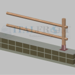 Staccionata Steccato in Legno di Pino con 2 Fori (Misure:L 200cm x H 100cm) Modulo Continuativo