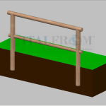 Staccionata Steccato in Legno di Pino con Sella e Foro  (Misure: L 200cm x H 100cm)  Modulo Iniziale