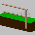 Staccionata Steccato in Legno di Pino con Sella e Foro (Misure: L 200cm x H 100cm) Modulo Continuativo