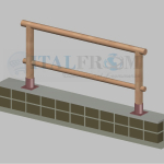 Staccionata Steccato in Legno di Pino con Sella e Foro (Misure:L 200cm x H 100cm)  Modulo Iniziale