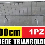 Transenna Stradale Pedonale-Piede Triangolare- Recinzione Temporanea Barriera Modulare Zincata- cm 200x110h