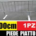Transenna Stradale Pedonale-Piede Piatto- Recinzione Temporanea Barriera Modulare Zincata- cm 200x110h