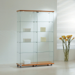 Vetrina Cristalli Temperati con Faretti 117x40x181cm LL OF1218L Made in Italy