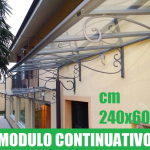 PENSILINA-TETTOIA  MODULARE IN FERRO BATTUTO LINEA MAURIELLO- DIMENSIONI: 60X240 cm (MODULO CONTINUATIVO)