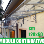 PENSILINA-TETTOIA  MODULARE IN FERRO BATTUTO LINEA MAURIELLO- DIMENSIONI: 60X120 cm (MODULO CONTINUATIVO)