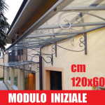 PENSILINA-TETTOIA  MODULARE IN FERRO BATTUTO LINEA MAURIELLO- DIMENSIONI: 60X120 cm (MODULO INIZIALE)