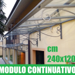 PENSILINA-TETTOIA  MODULARE IN FERRO BATTUTO LINEA MAURIELLO- DIMENSIONI:120X240 cm (MODULO CONTINUATIVO)