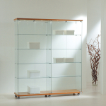 Vetrina Cristalli Temperati con Faretti 157x40x181cm LL OF1618L Made in Italy