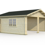 Garage in Legno d' Abete Nordico(44mm) - cm 595x530 cm - ITALFROM35