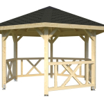 Gazebo da Giardino in Legno Lamellare d'Abete Nordico  - cm 337(diametro) -  Italfromgiard2