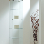 Vetrina Cristalli Temperati con Faretti Inclusi 40x40x181cm LL OF418L Made in Italy