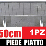 Transenna Stradale Pedonale-Piede Piatto- Recinzione Temporanea Barriera Modulare Zincata- cm 250x110