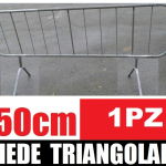 Transenna Stradale Pedonale-Piede Triangolare- Recinzione Temporanea Barriera Modulare Zincata- cm 250x110