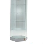Vetrina Alta con Luci Esagonale  ø74xH188 cm Cristalli Temperati OF201FL