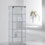 Vetrina in Cristallo Temperato con  Ripiani Regolabili in Altezza  dimensioni(53X39X h141) Serie Alldes  Made in Italy