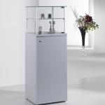 Vetrina in Cristallo Temperato con  Base in Legno apribile, dimensioni  (45X45X h135)  Alldes  Made in Italy