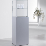 Vetrina in Cristallo Temperato con  Base in Legno, dimensioni (45X45X h175)  Alldes  Made in Italy