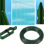 Recinzione Completa Eco 25mt  Lineari Rete Metallica Zincata (Rete h125 cm) (Maglia:mm50X75) con Paletti Plastificati Posti nel Terreno