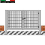 CANCELLO DUE ANTE IN GRIGLIATO CLASSIC  ZINCATO A CALDO - MISURA:cm 225x 200 h