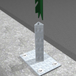 Supporto Zincato per Fissaggio a Terra per Palo a T  (30X30X3,5)