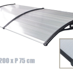 Pensilina Tettoia Modulabile in Policarbonato Alveolare Trasparente L 200 X 75 CM ITALFROM®