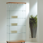 Vetrina Cristalli Temperati con Faretti  80x40x181cm LL OF818L Made in Italy