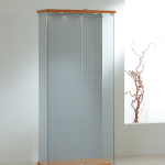 Vetrina Cristalli Temperati con Faretti e Schienale Blisterato  80x40x181cm LL OF818LB Made in Italy