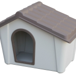 CUCCIA PER CANE IN RESINA BEIGE/TORTORA  - ITALFROMDOG08 - cm 57x39x42h