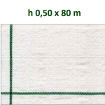 Telo per Pacciamatura  Bianco Quadrettato Tessuto Polipropilene Antistrappo - mt 80 x 0,50  H