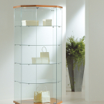 Vetrina Trapezoidale Cristalli Temperati con Faretti 80x60/40x181cm LL OF818LT Made in Italy