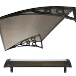 Pensilina Tettoia Modulabile in Policarbonato Alveolare Fumè L 120 X 75 CM ITALFROM®